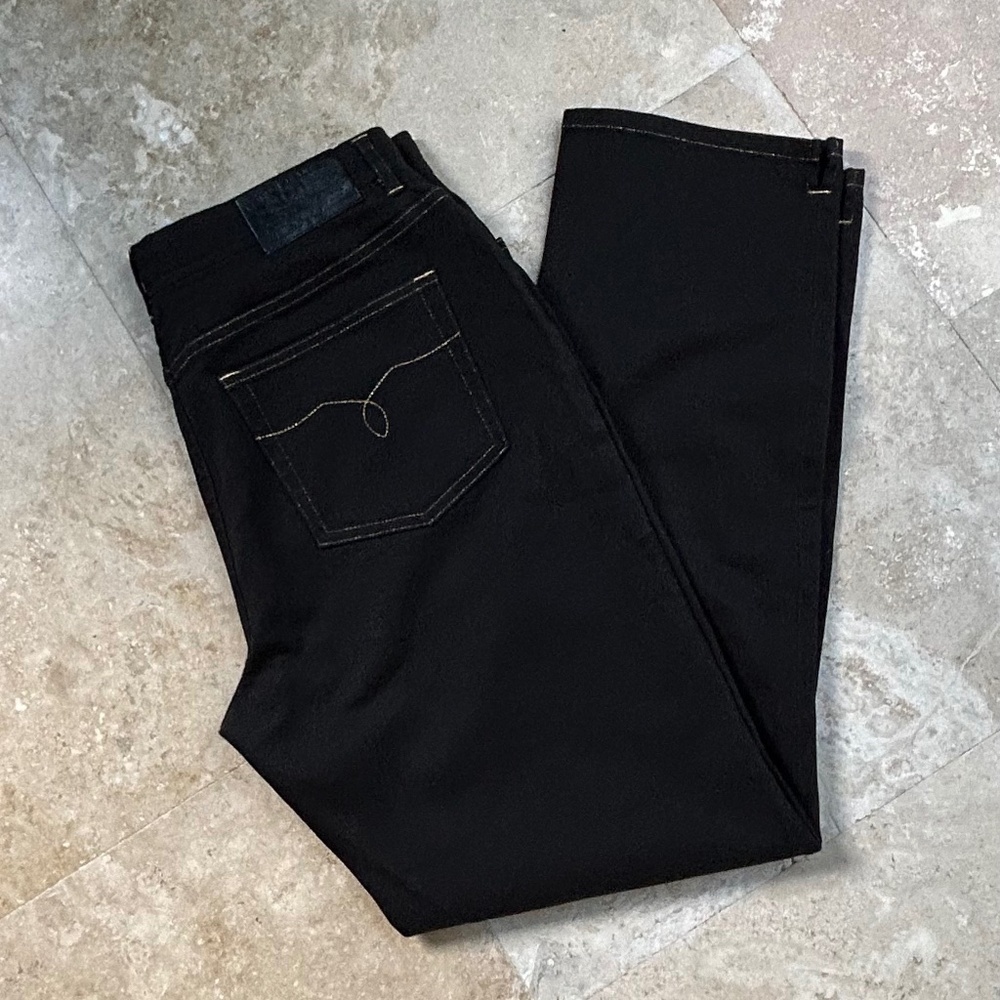 Lauren Jeans Co Ralph Lauren Black Denim with Gold Stitching, Size 8
